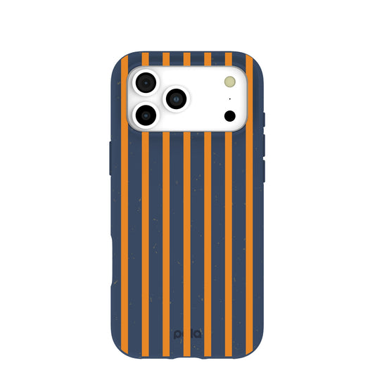 Navy Blue Tiger Tail Stripes iPhone 17 Pro Max Case