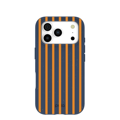 Navy Blue Tiger Tail Stripes iPhone 17 Pro Case