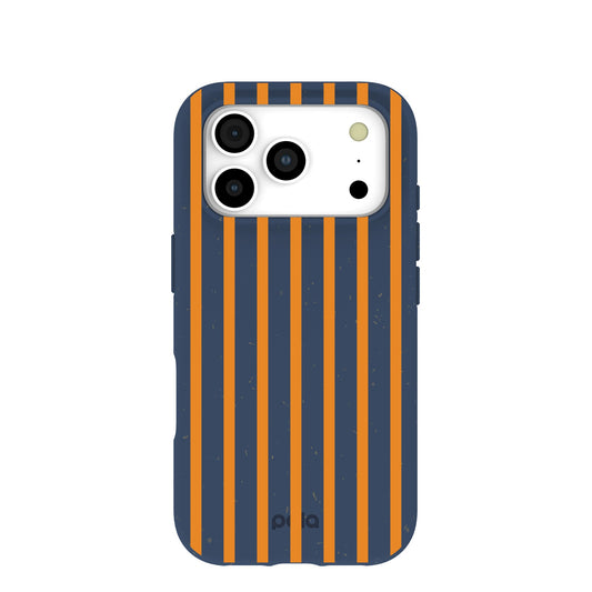 Navy Blue Tiger Tail Stripes iPhone 17 Pro Case