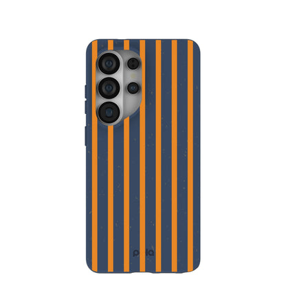 Navy Blue Tiger Tail Stripes Samsung Galaxy S26 Ultra Case
