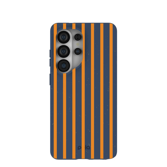 Navy Blue Tiger Tail Stripes Samsung Galaxy S26 Ultra Case