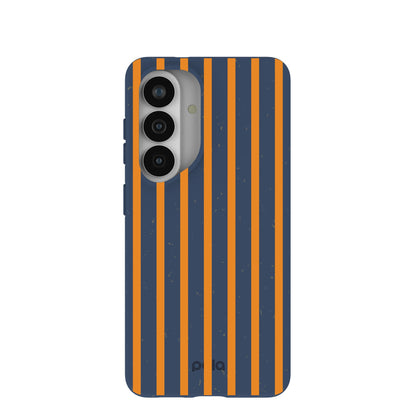 Navy Blue Tiger Tail Stripes Samsung Galaxy S26 Case