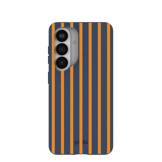 Navy Blue Tiger Tail Stripes Samsung Galaxy S26 Case