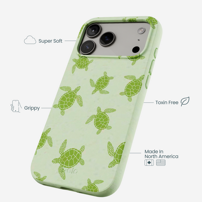 Sage Green Tiny Turtles iPhone 17 Pro Max Case
