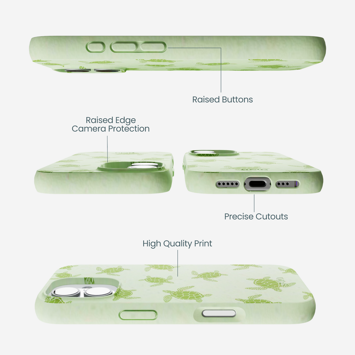 Sage Green Tiny Turtles iPhone 17 Case