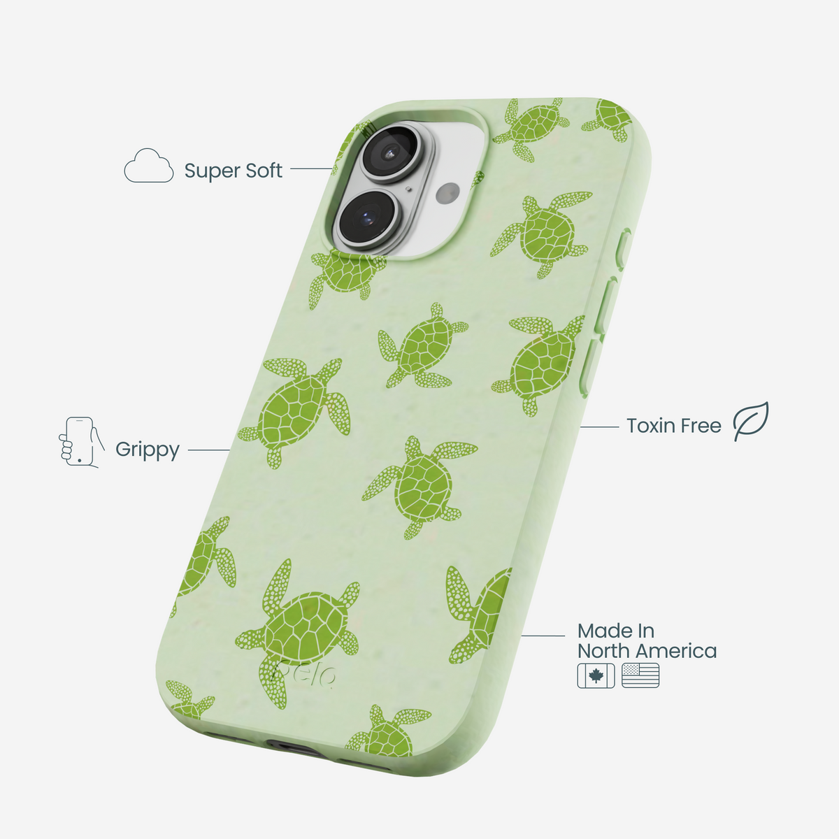 Sage Green Tiny Turtles iPhone 17 Case