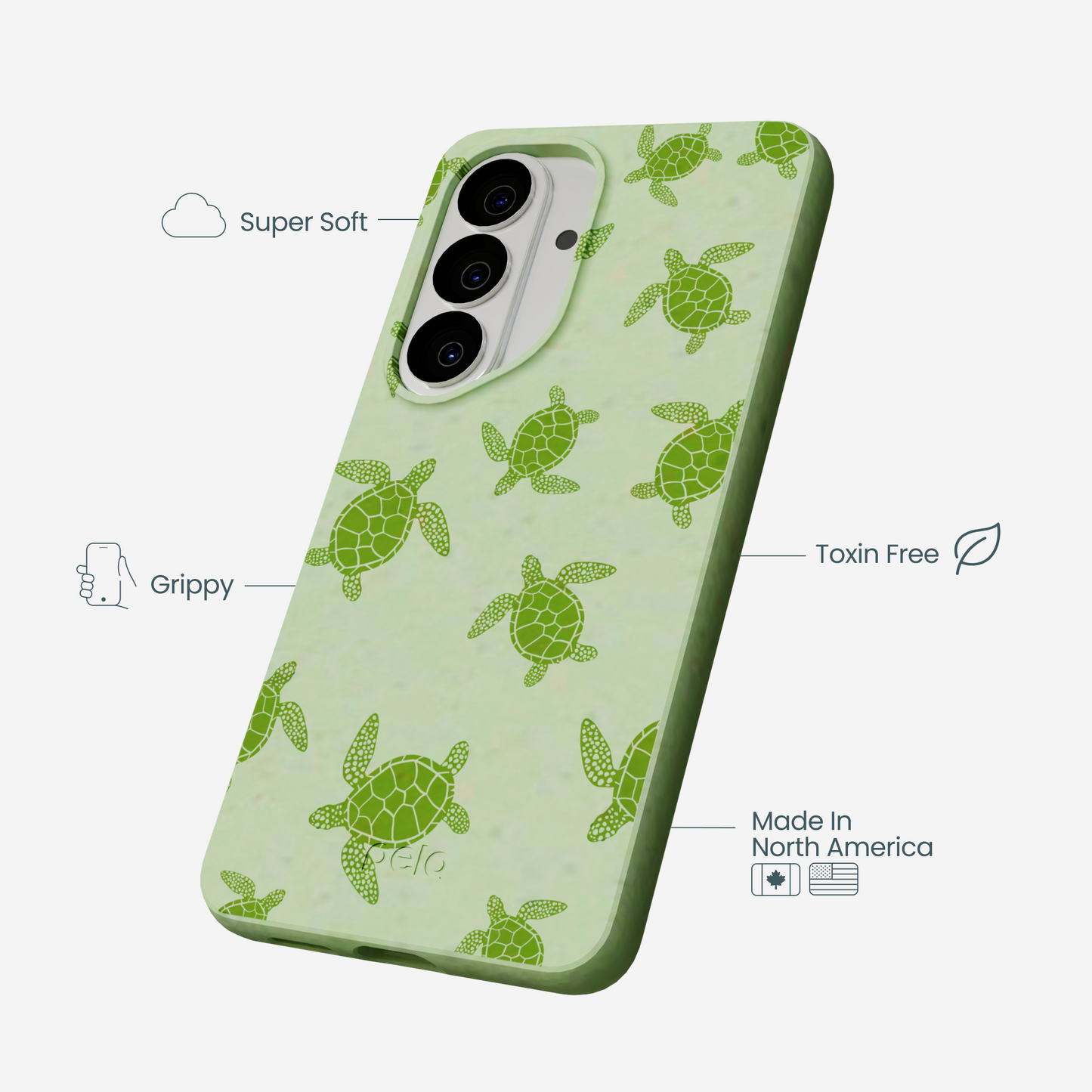 Sage Green Tiny Turtles Samsung Galaxy S26 Case