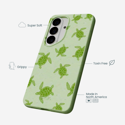 Sage Green Tiny Turtles Samsung Galaxy S26 Case