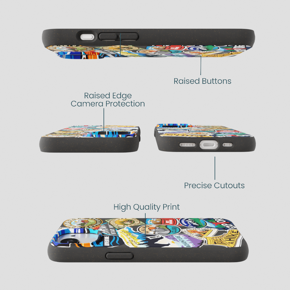 Black Trail Stickers iPhone 16e/17e Case