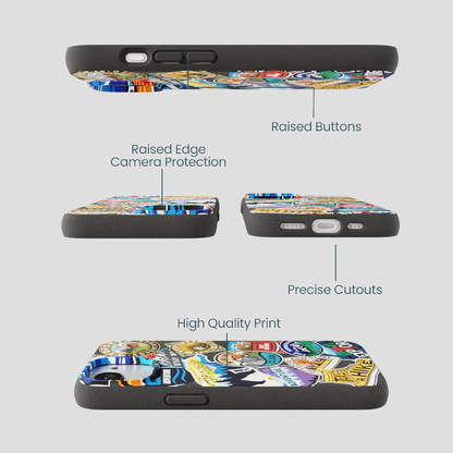 Black Trail Stickers iPhone 16e/17e Case