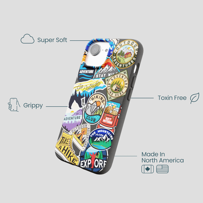 Black Trail Stickers iPhone 16e/17e Case