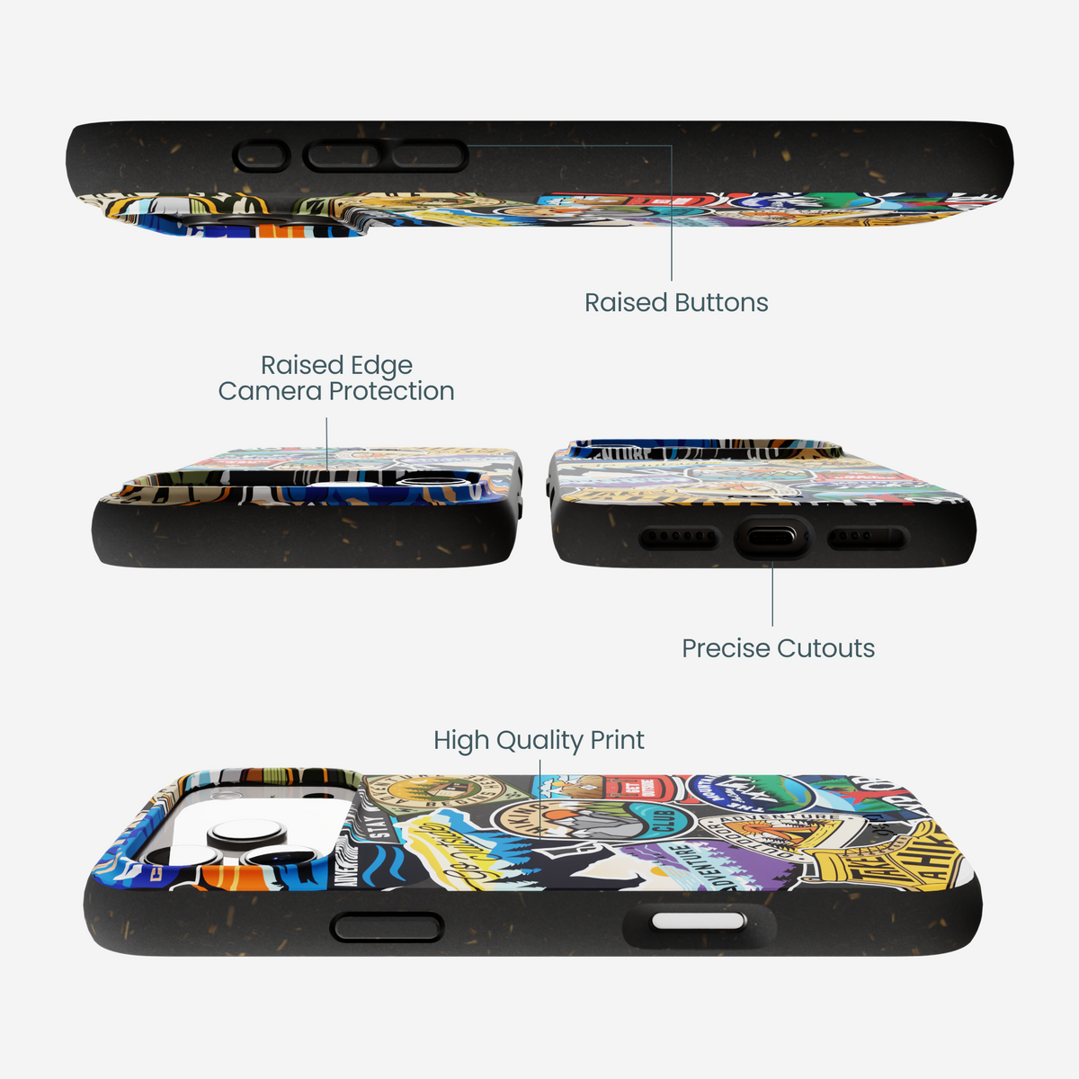 Black Trail Stickers iPhone 17 Pro Max Case