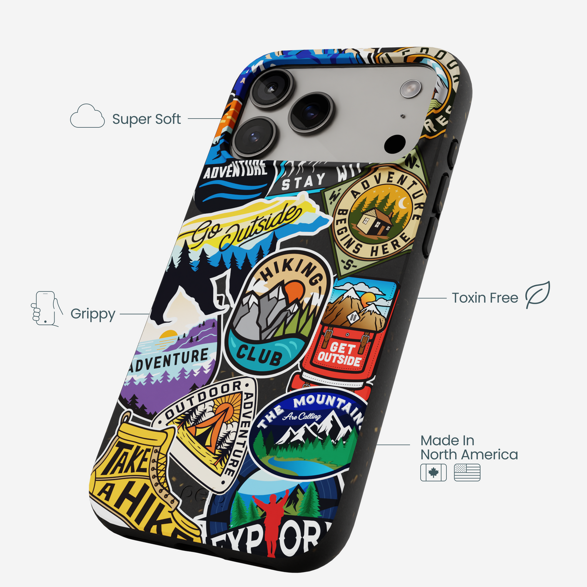 Black Trail Stickers iPhone 17 Pro Max Case
