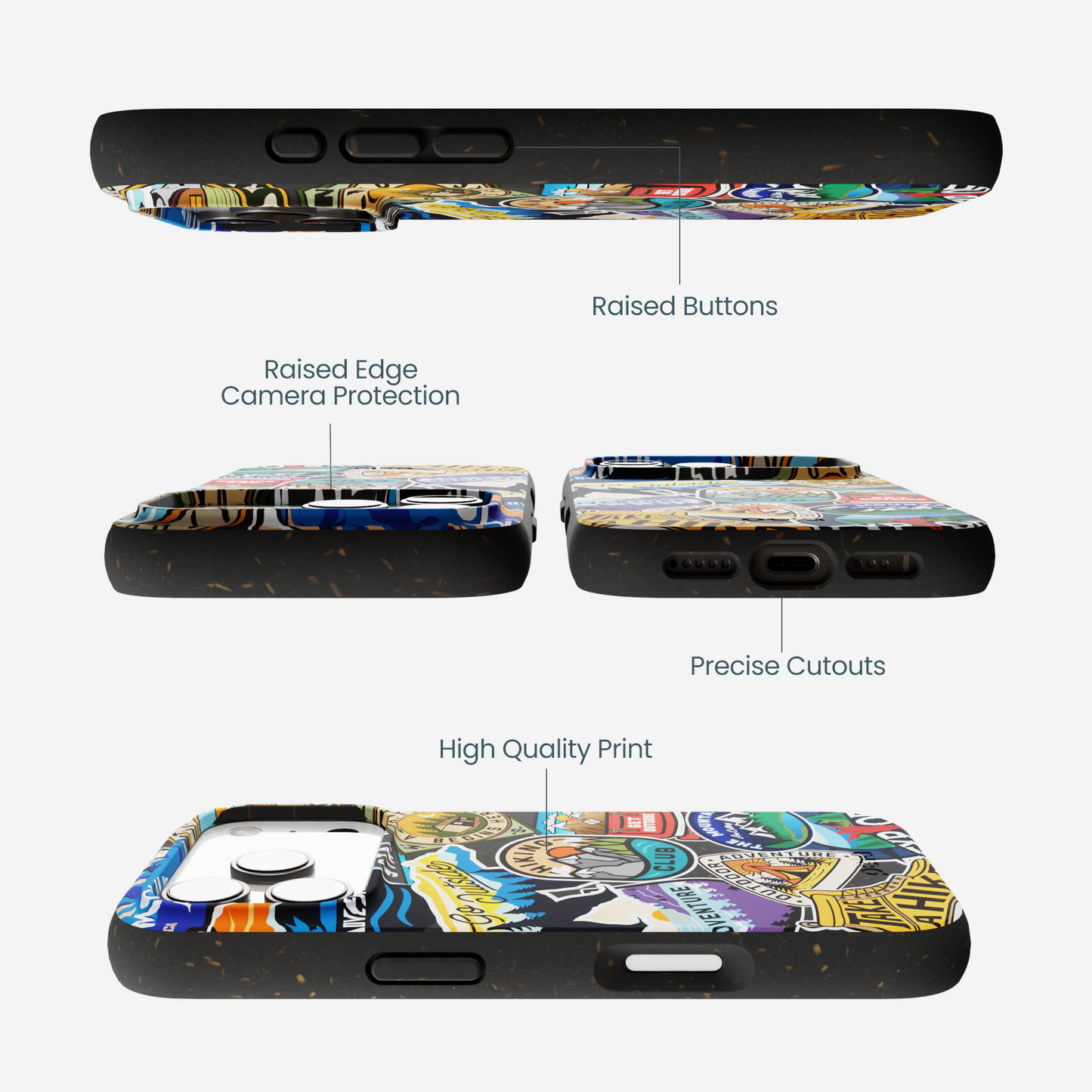 Black Trail Stickers iPhone 17 Pro Case