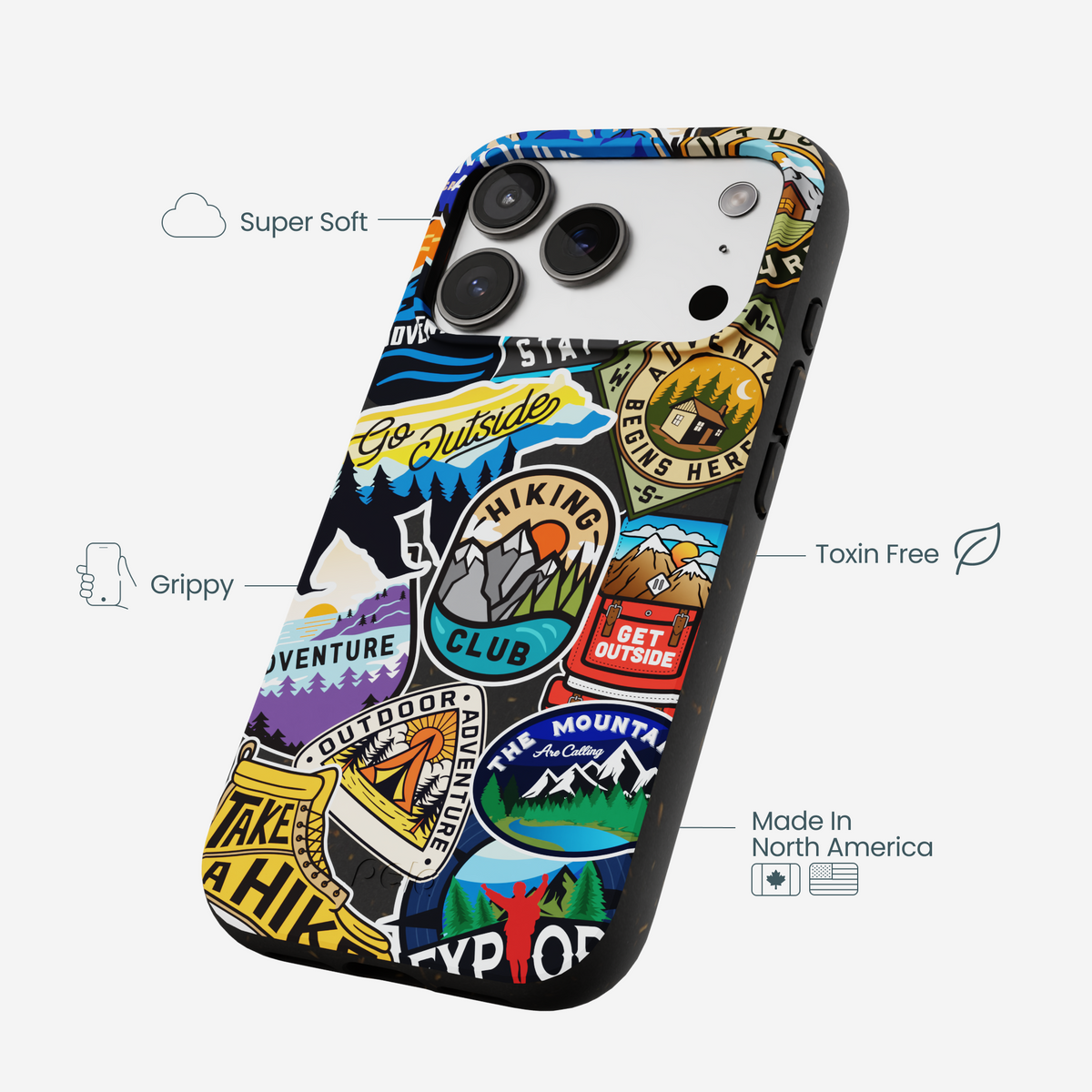 Black Trail Stickers iPhone 17 Pro Case