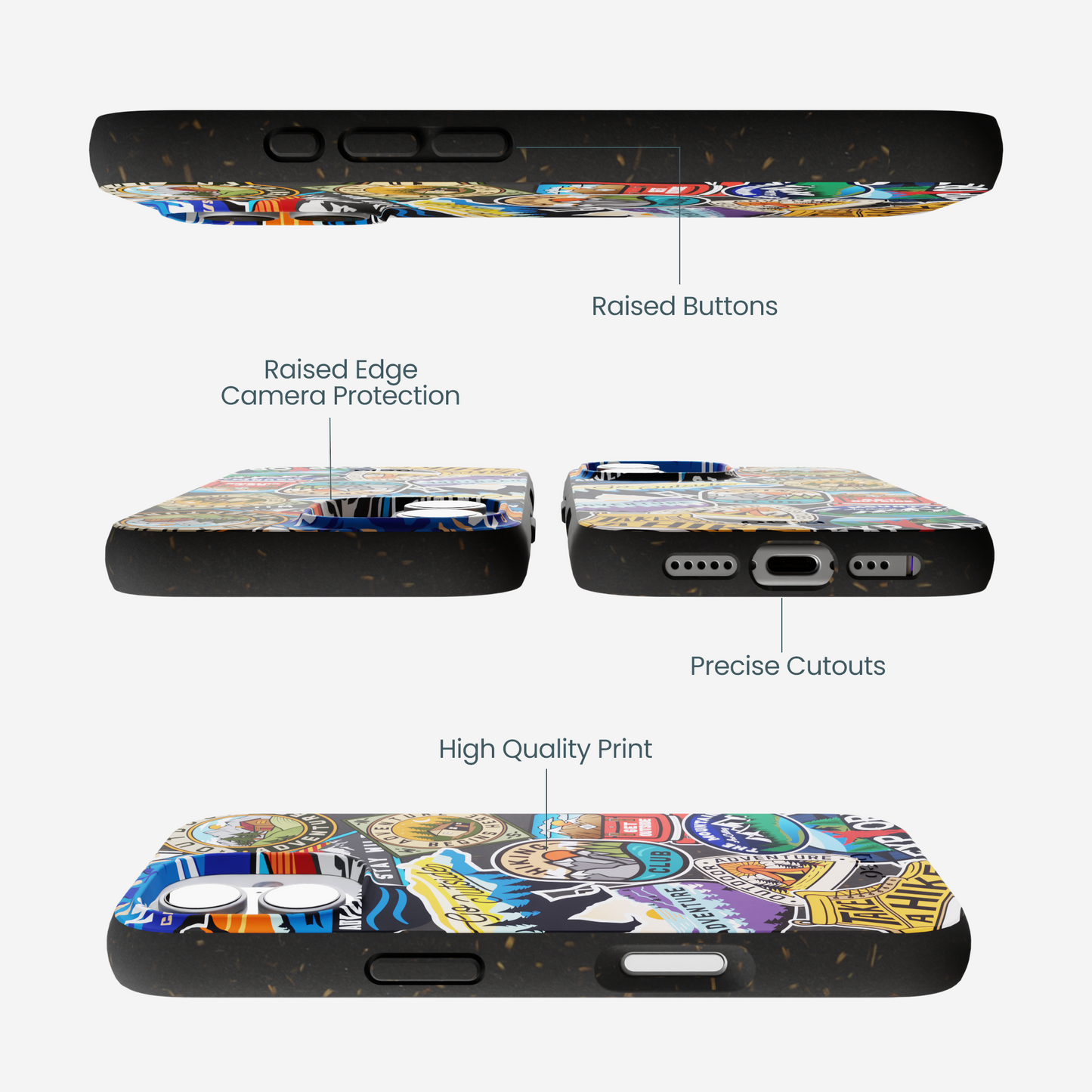 Black Trail Stickers iPhone 17 Case