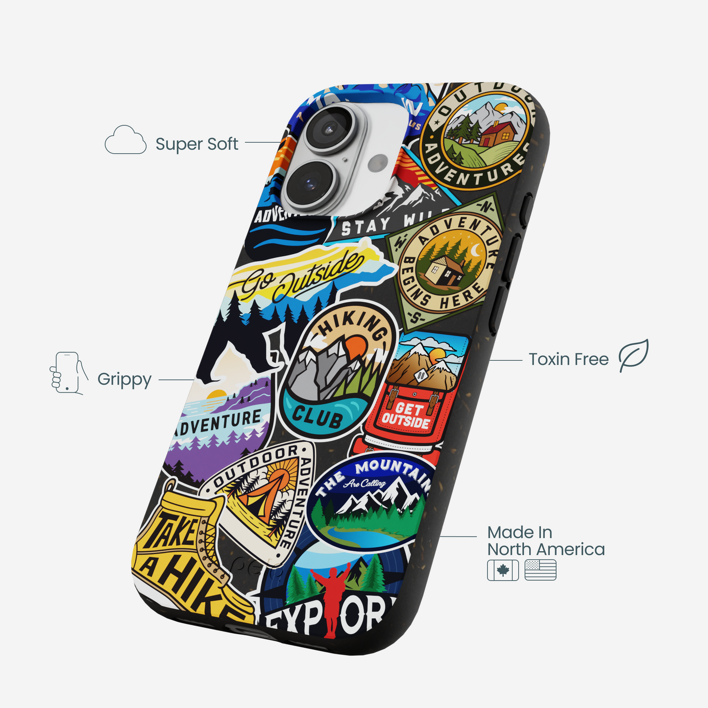Black Trail Stickers iPhone 17 Case