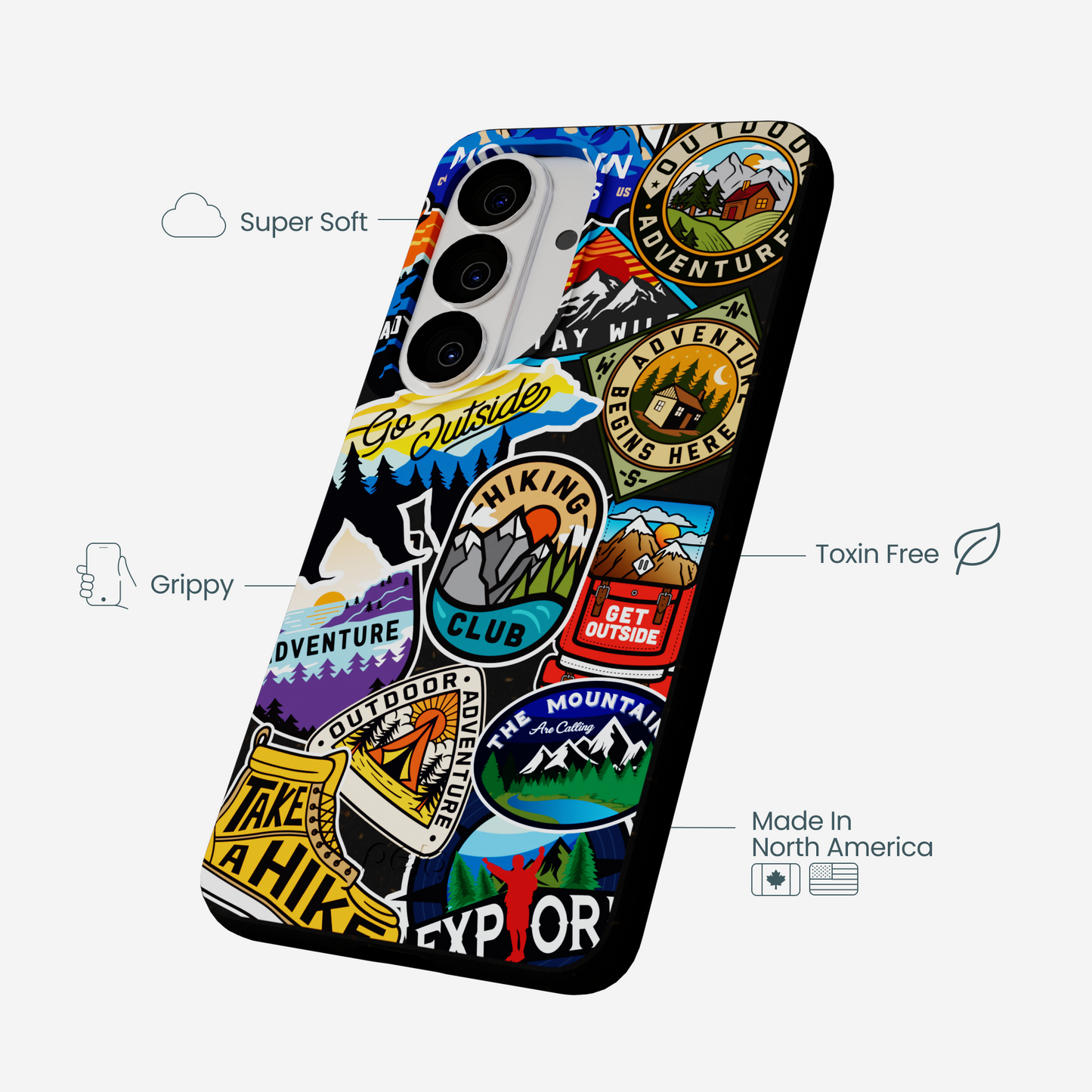 Black Trail Stickers Samsung Galaxy S26 Case