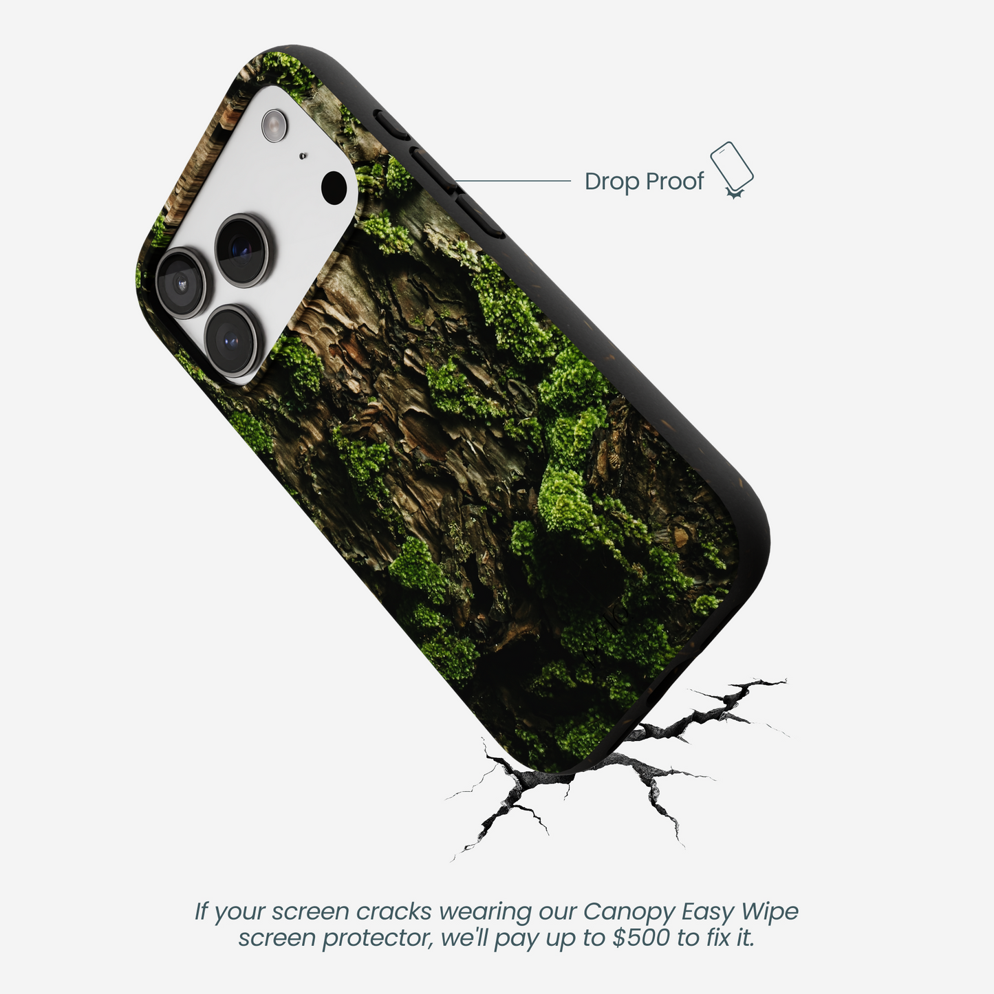 Black Tree Bark iPhone 17 Pro Case