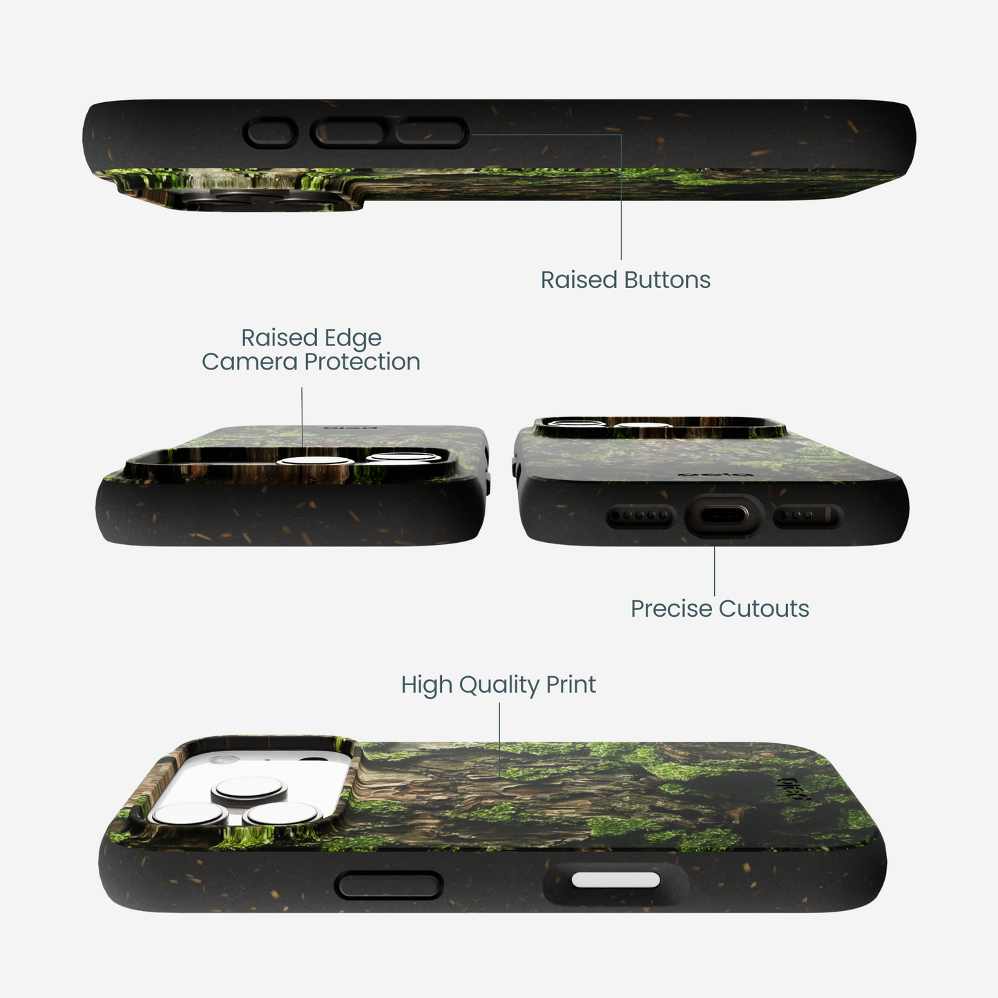 Black Tree Bark iPhone 17 Pro Case