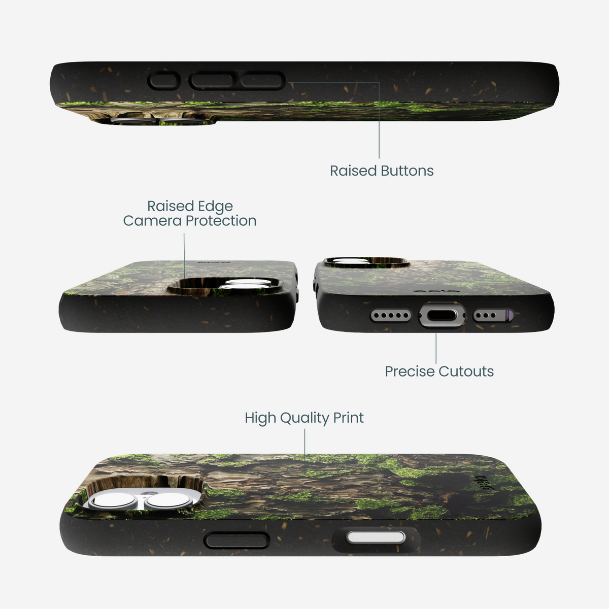 Black Tree Bark iPhone 17 Case