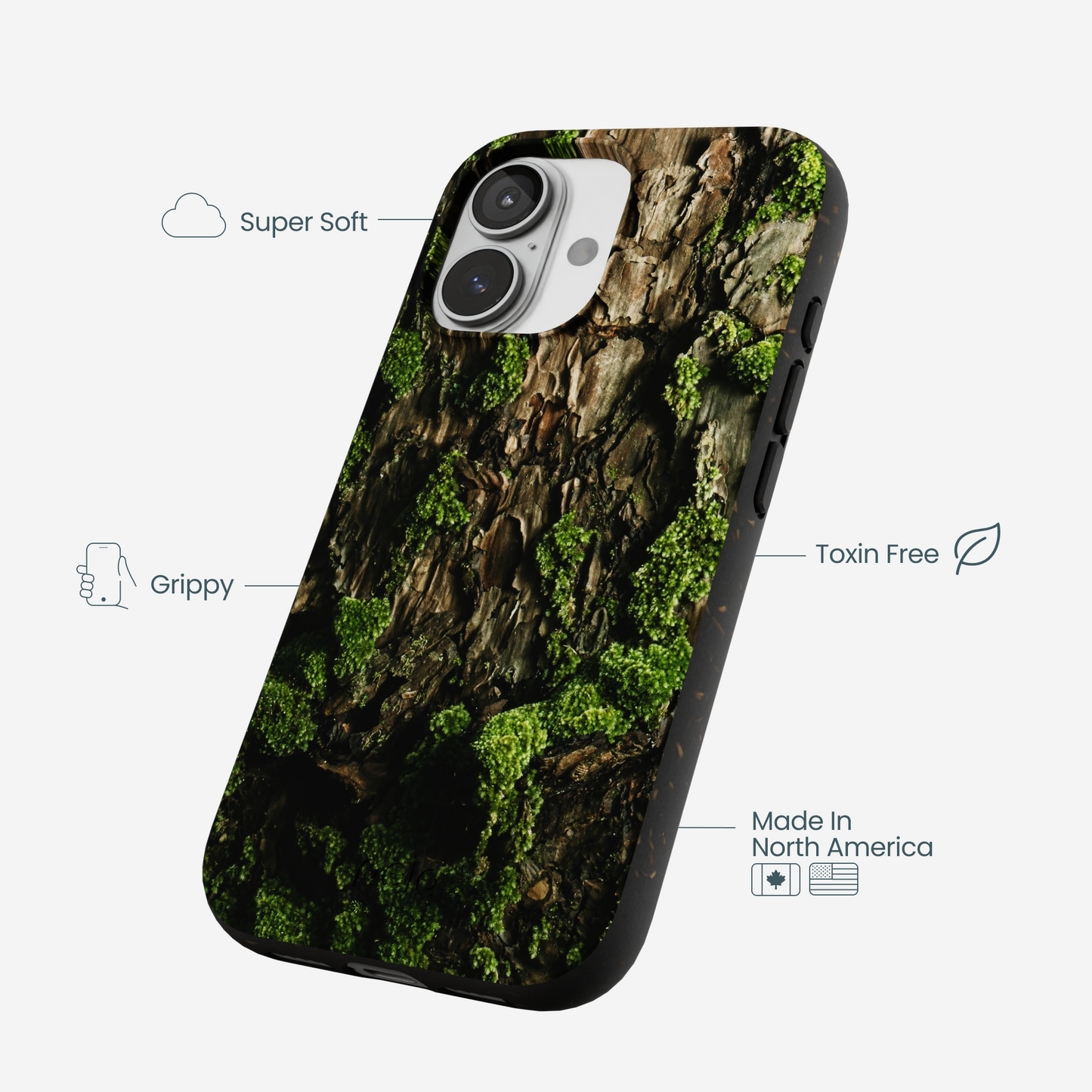 Black Tree Bark iPhone 17 Case