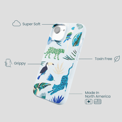 Powder Blue Tropical Rainforest iPhone 16e/17e Case