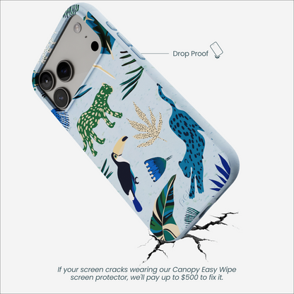 Powder Blue Tropical Rainforest iPhone 17 Pro Max Case