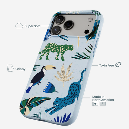 Powder Blue Tropical Rainforest iPhone 17 Pro Max Case