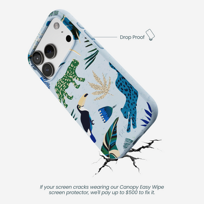 Powder Blue Tropical Rainforest iPhone 17 Pro Case