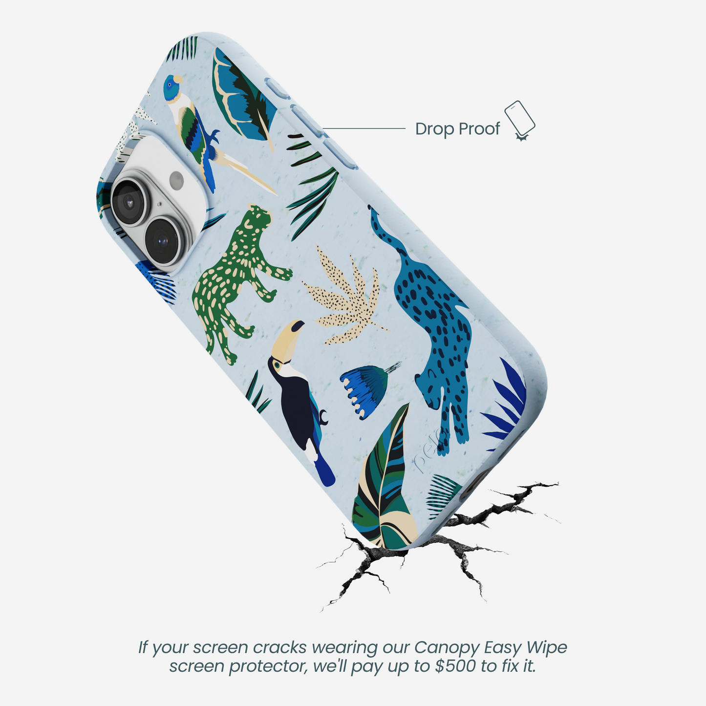 Powder Blue Tropical Rainforest iPhone 17 Case