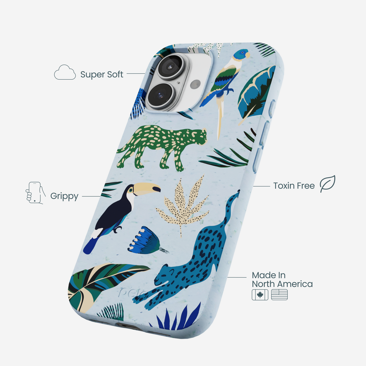 Powder Blue Tropical Rainforest iPhone 17 Case