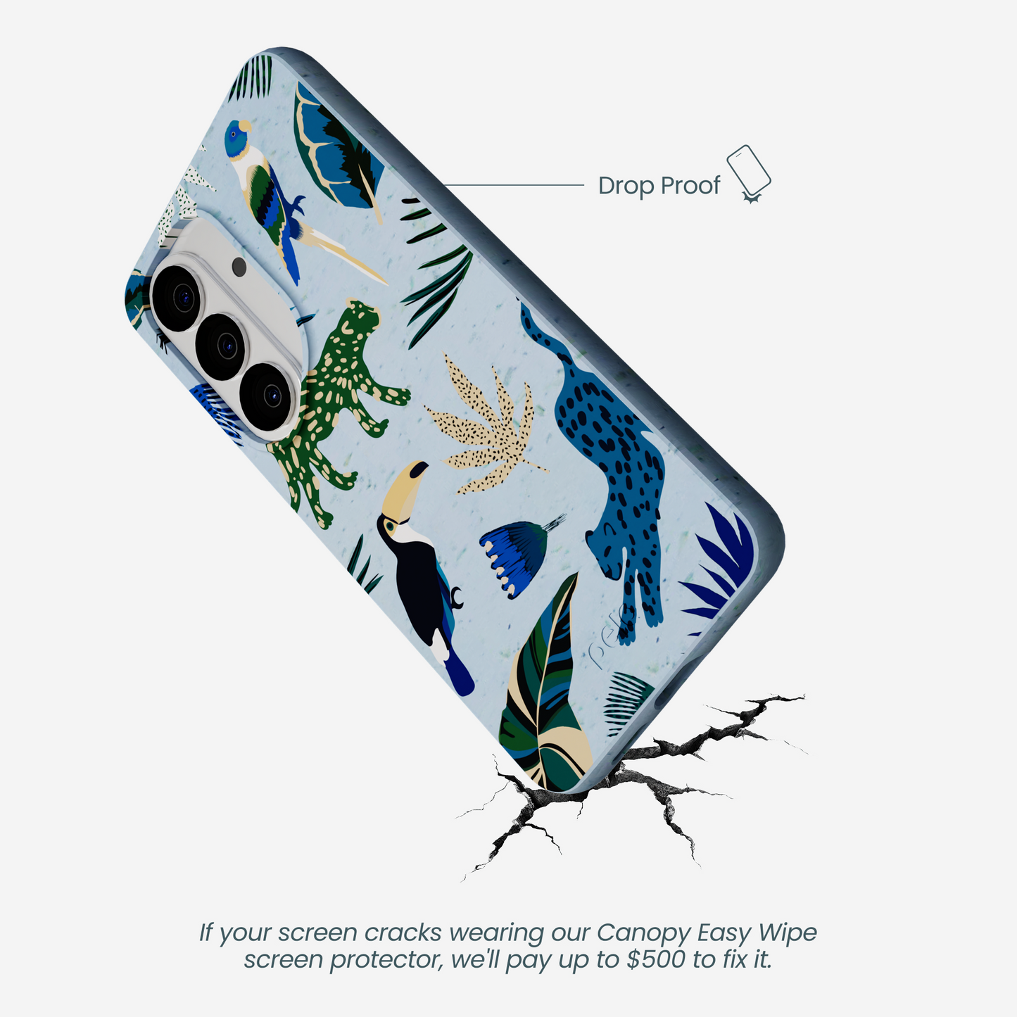 Powder Blue Tropical Rainforest Samsung Galaxy S26 Case