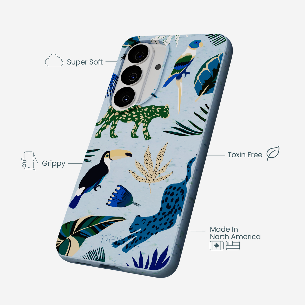Powder Blue Tropical Rainforest Samsung Galaxy S26 Case