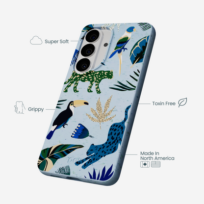 Powder Blue Tropical Rainforest Samsung Galaxy S26 Case