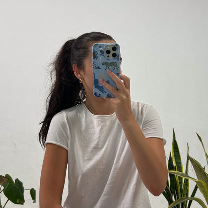 Powder Blue Tropical Rainforest iPhone 16e/17e Case