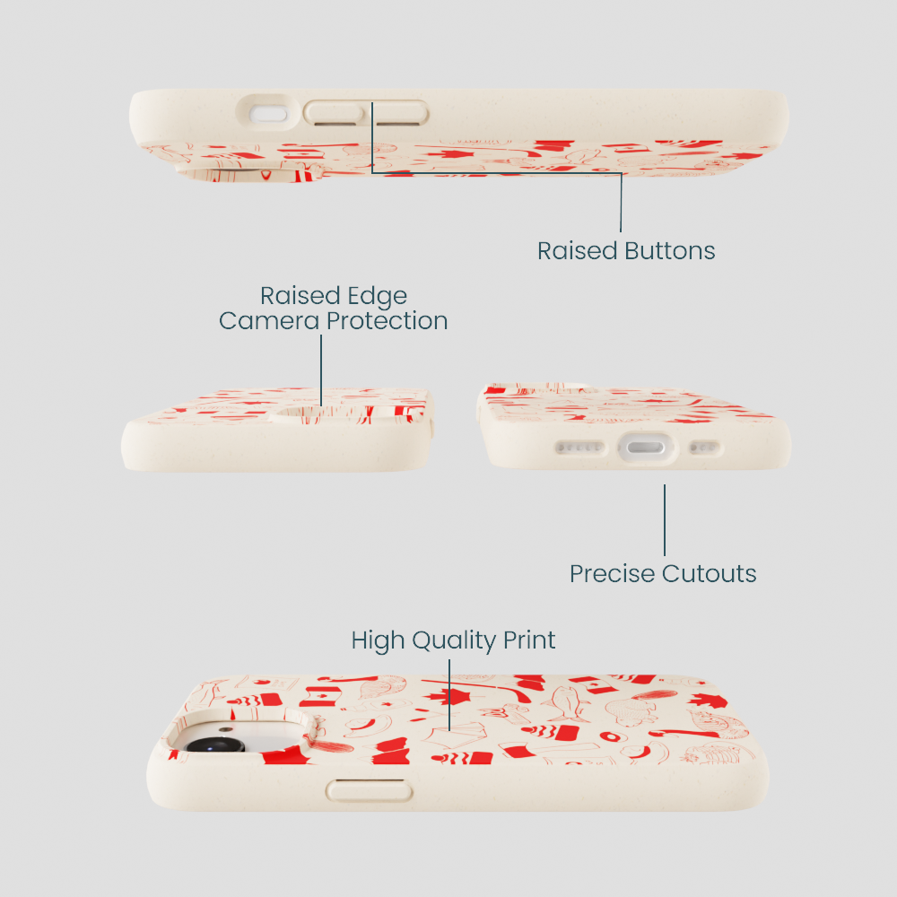 Seashell True North Red iPhone 16e/17e Case