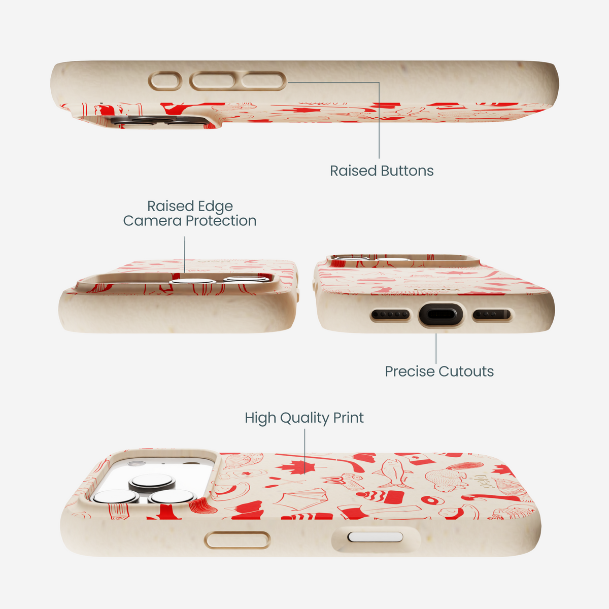 Seashell True North Red iPhone 17 Pro Case