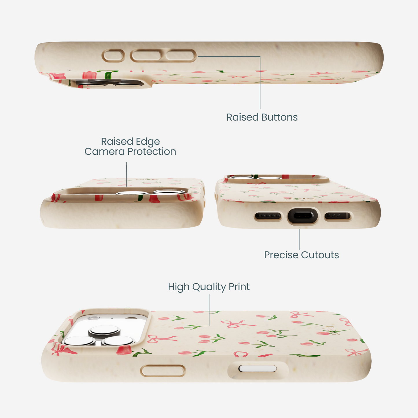 Seashell Tulip Bliss iPhone 17 Pro Case