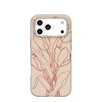 Seashell Tulip Bouquet iPhone 17 Pro Max Case