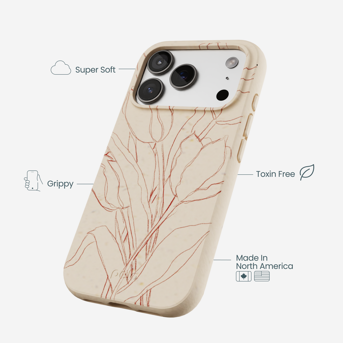 Seashell Tulip Bouquet iPhone 17 Pro Case