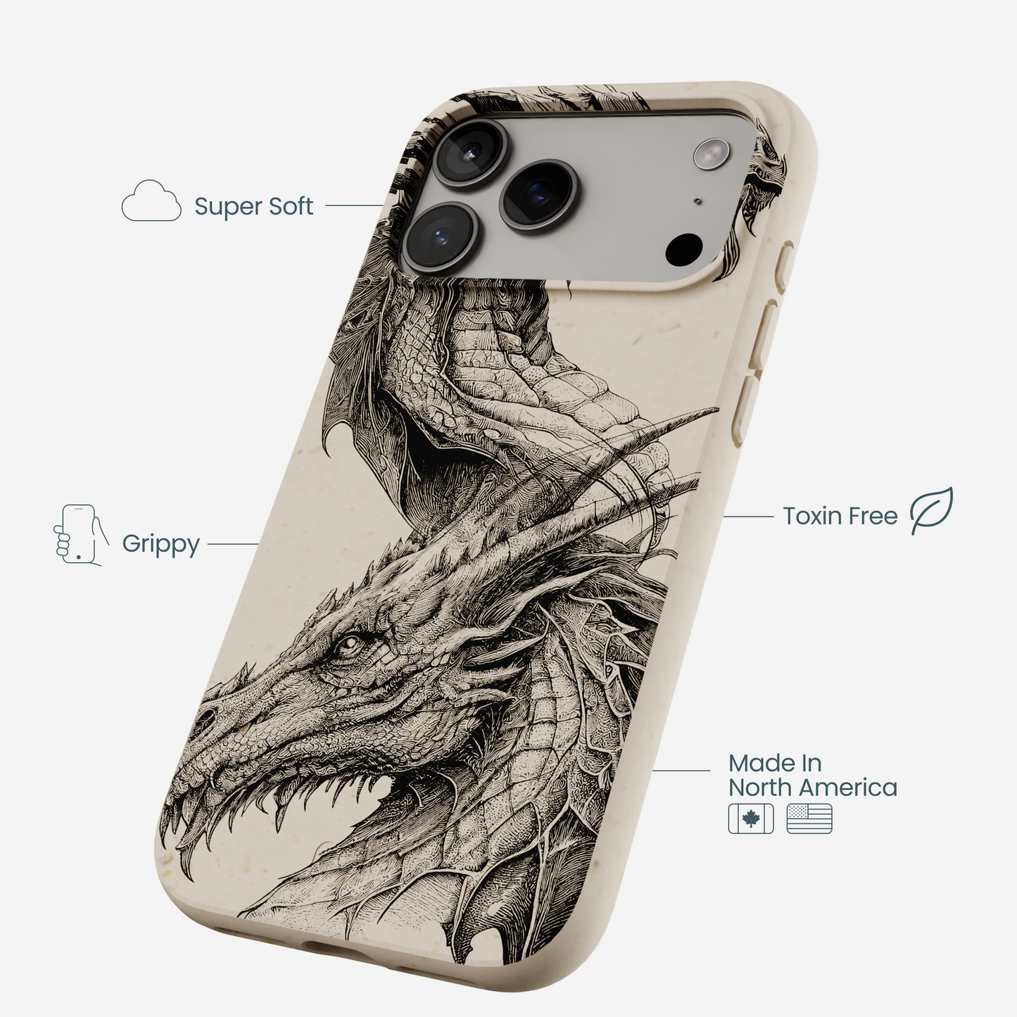 London Fog Twin Dragons iPhone 17 Pro Max Case