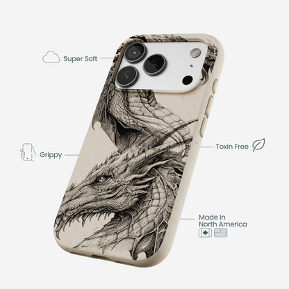 London Fog Twin Dragons iPhone 17 Pro Case