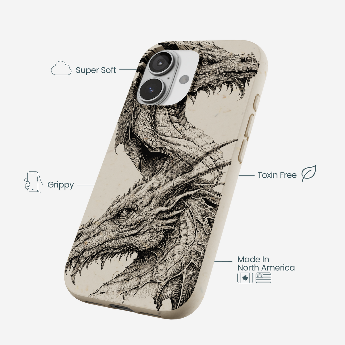 London Fog Twin Dragons iPhone 17 Case