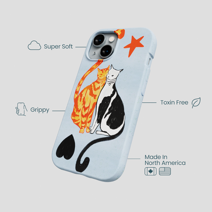 Powder Blue Twins iPhone 15 Case