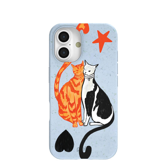 Powder Blue Twins iPhone 16 Case