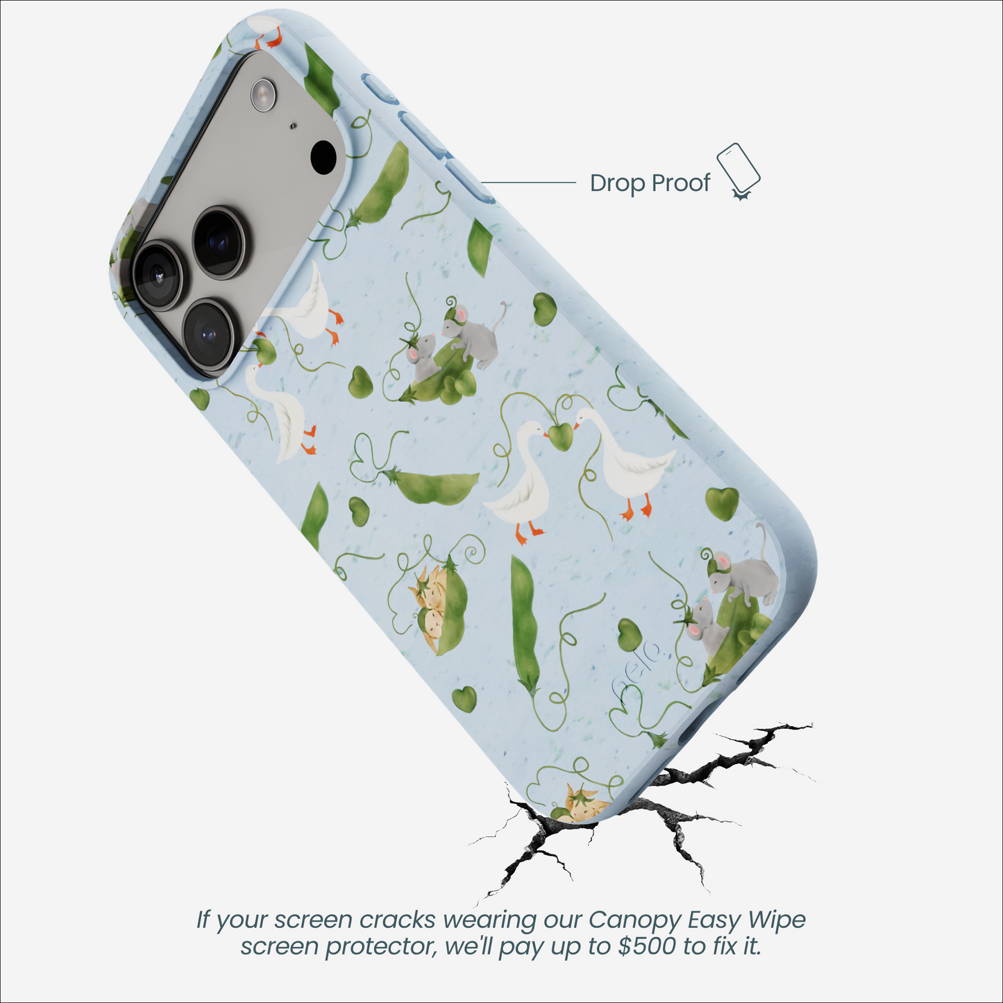 Powder Blue Two Peas in a Pod iPhone 17 Pro Max Case