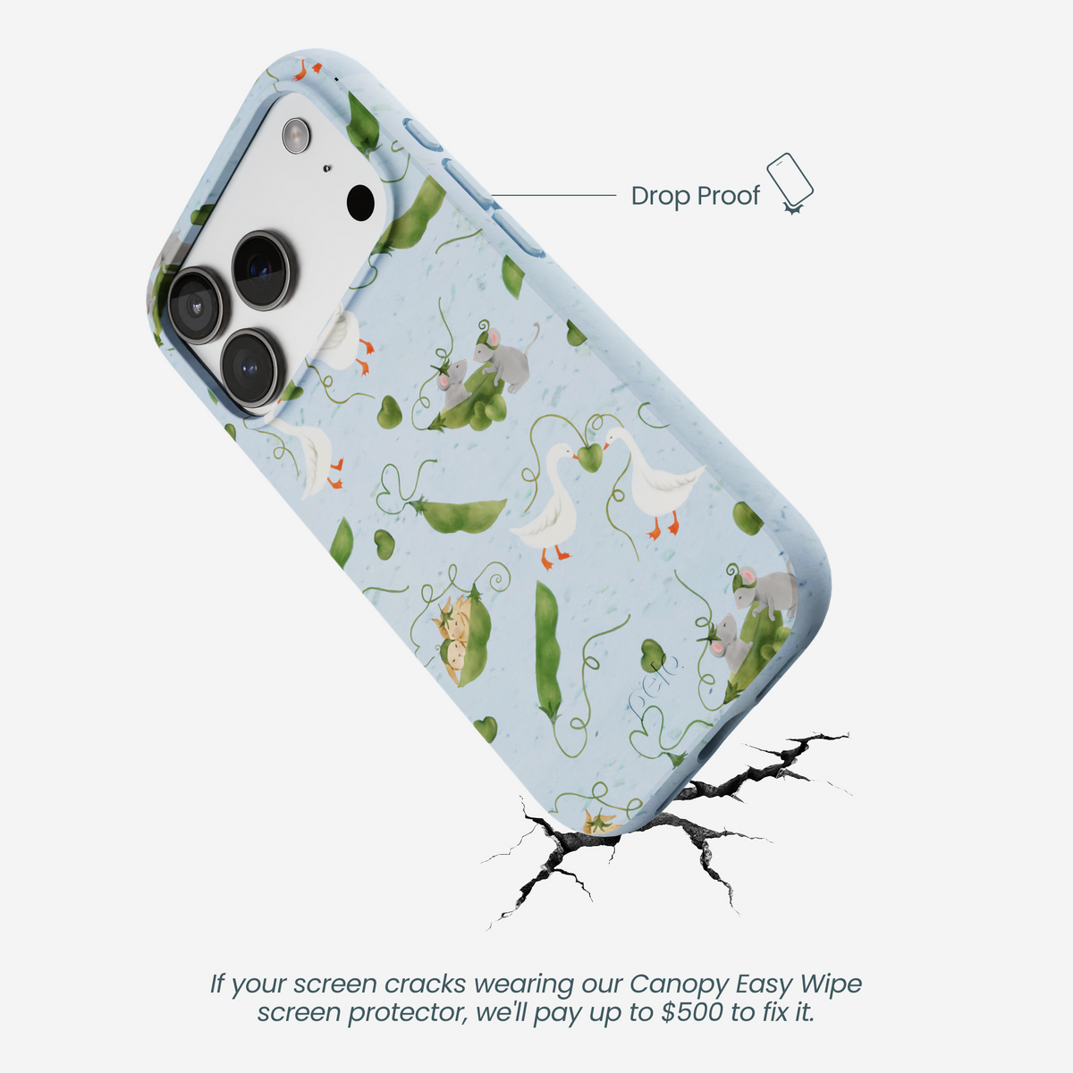 Powder Blue Two Peas in a Pod iPhone 17 Pro Case