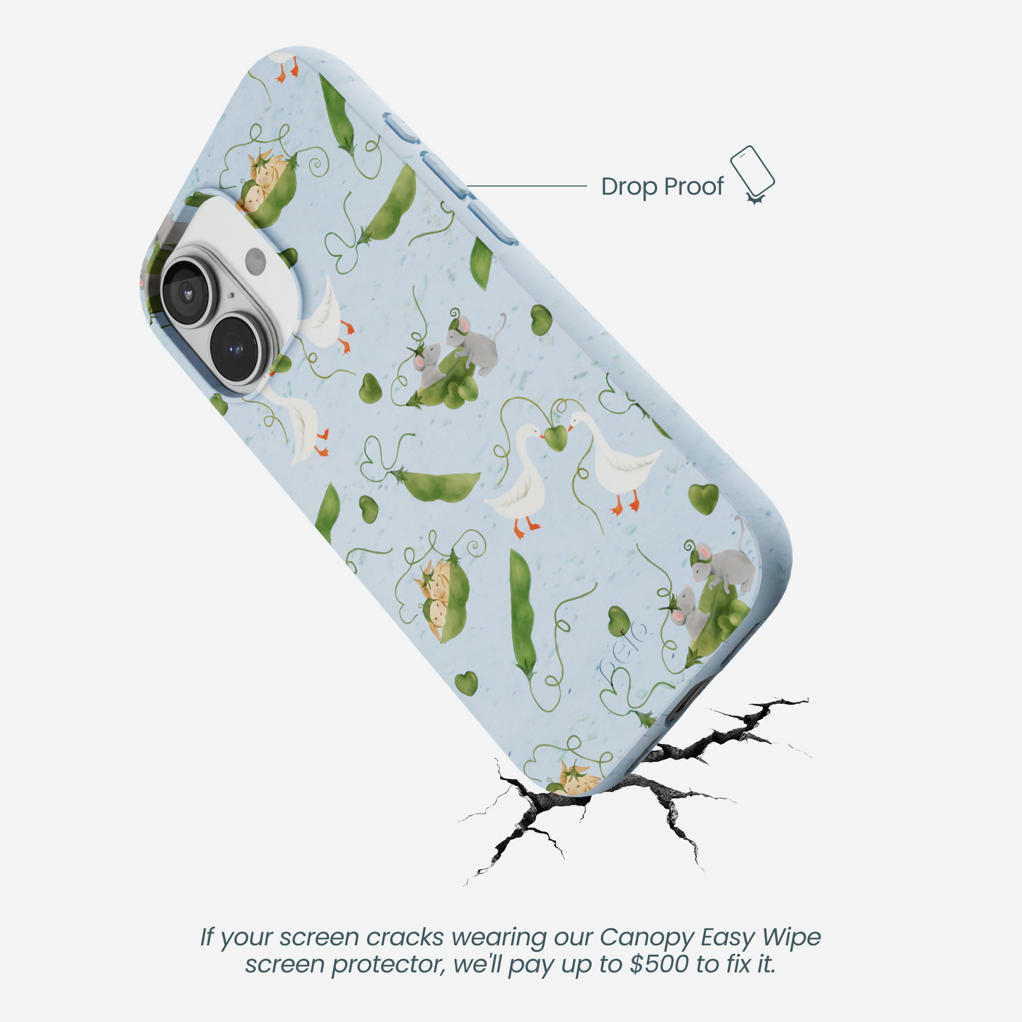 Powder Blue Two Peas in a Pod iPhone 17 Case