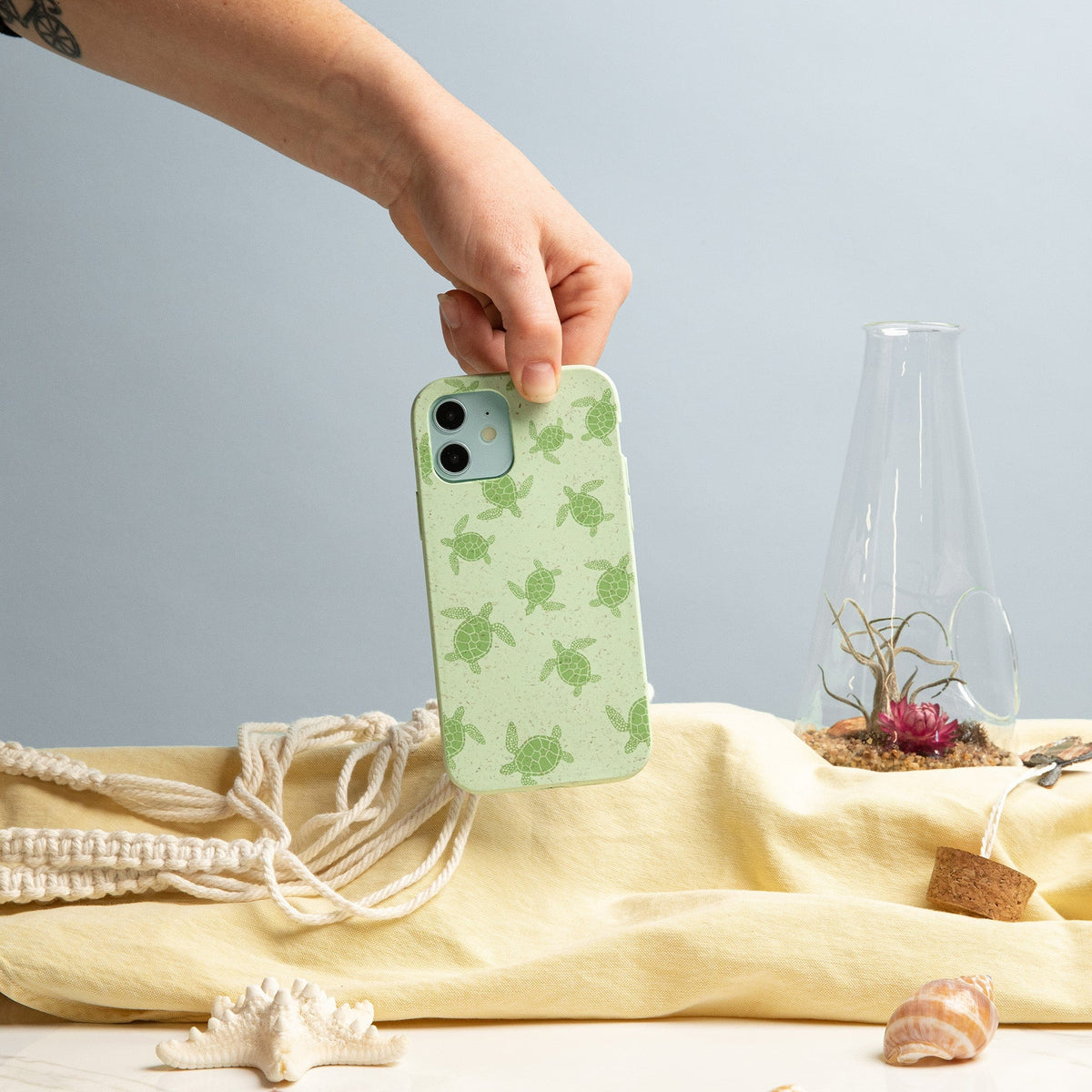 Sage Green Tiny Turtles iPhone 16e/17e Case
